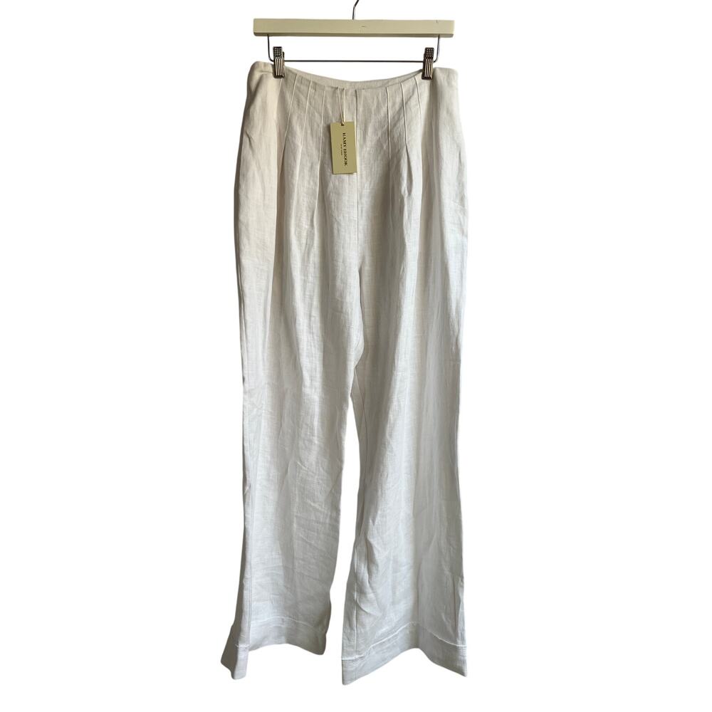 RAMY BROOK WOMENS SIZE 10 DALIA WIDE LEG DRESSY PANT TROUSER WHITE NEW MSRP $395 - Picture 2 of 12